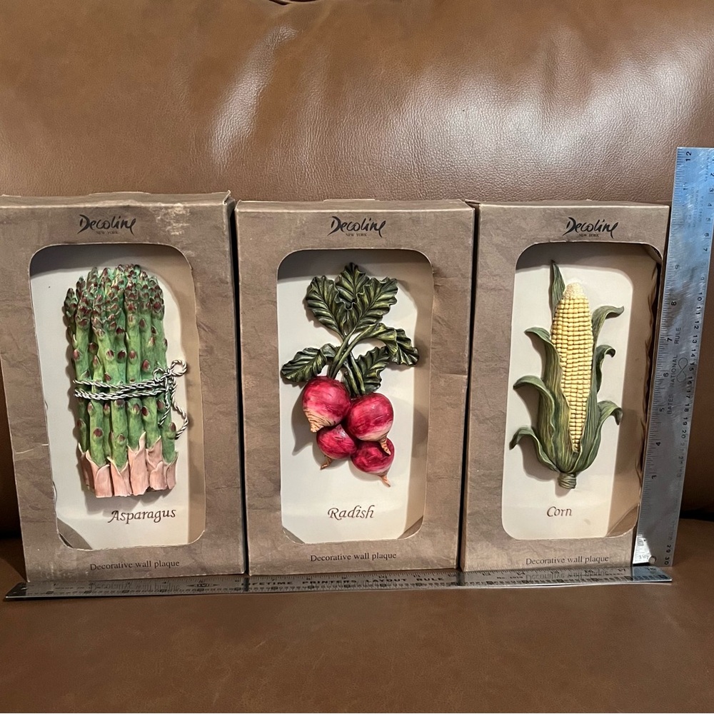 Set of Three Vegetable Wall Plaques